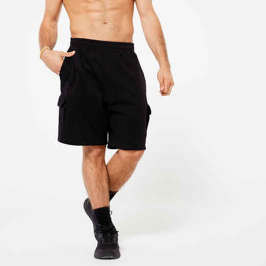 
      Men's Fleece Cargo Shorts - Black
  