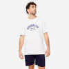 Pánske tričko 500 Essentials na fitness biele s potlačou