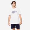 T-shirt de Fitness Homem 500 Essential Estampado Branco Gelo