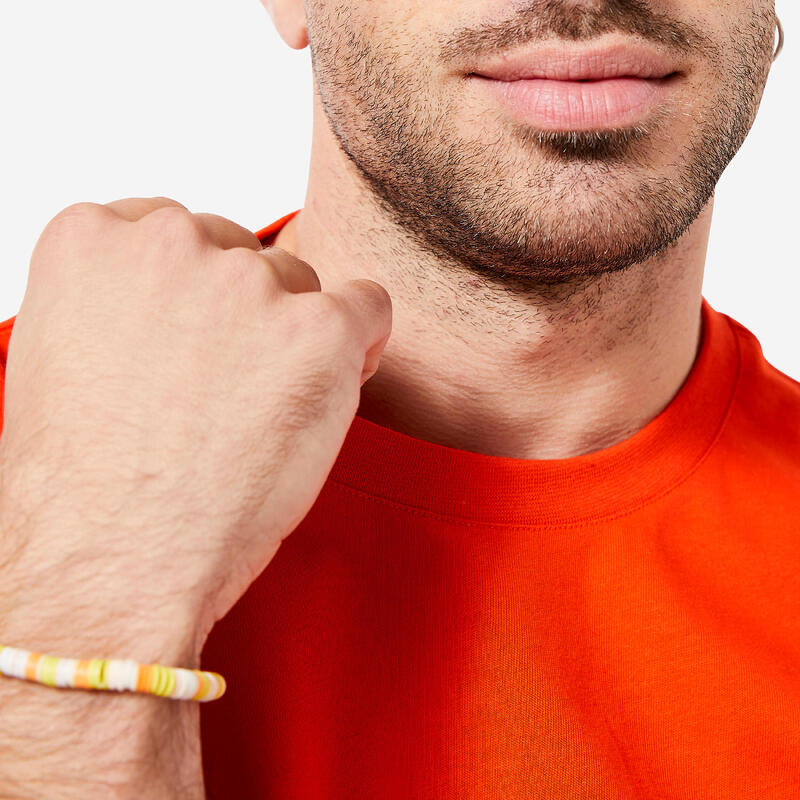 T-shirt de fitness regular en coton homme, tomate vif