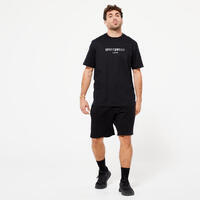 Crna muška majica za fitnes ESSENTIALS 500