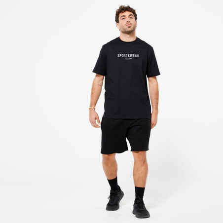 Men's Fitness T-Shirt 500 Essentials - Black Print