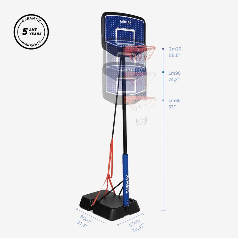 Kinder Basketball-Korbanlage Dunk verstellbarer Standfuss 1,60 – 2,20 m - K900 