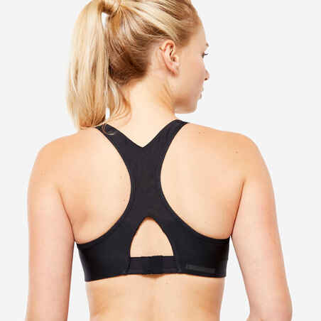 Women's invisible sports bra with high-support cups - Black