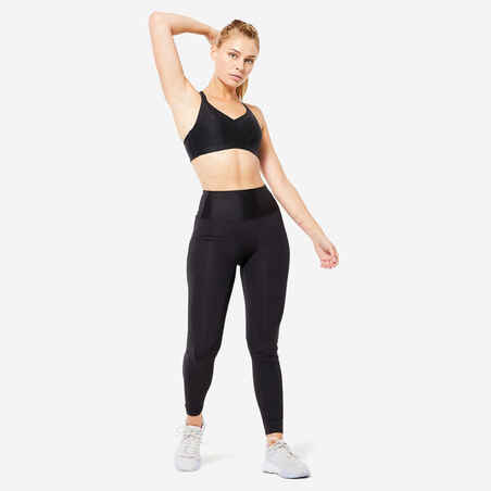 Women's invisible sports bra with high-support cups - Black