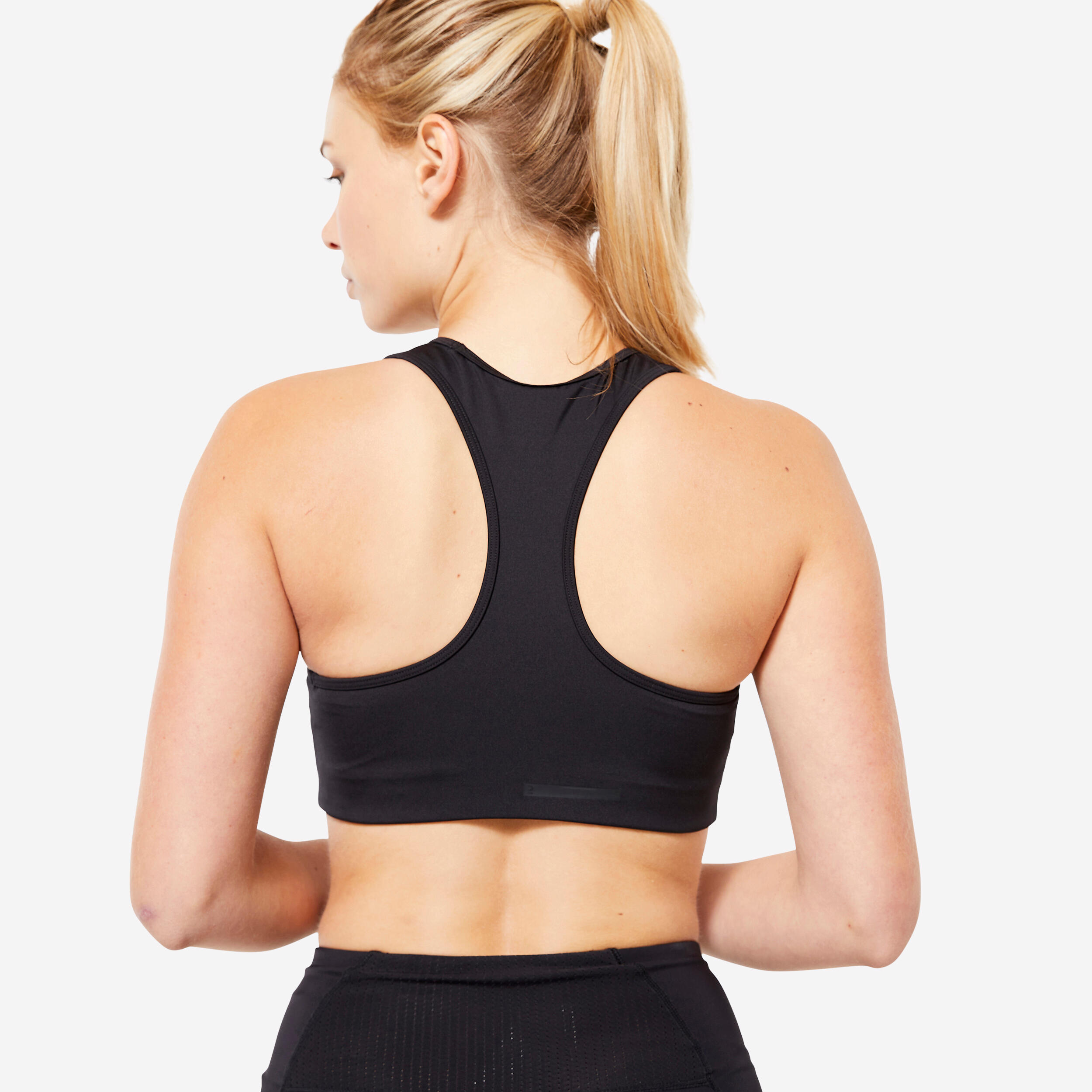 Women's Muscle Back Sports Bra Medium Support - Black 4/5