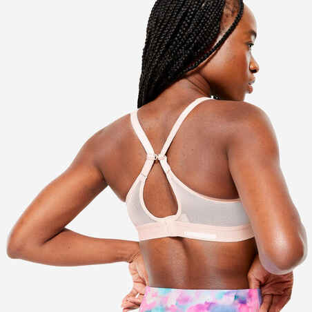 Women's High Support Convertible Strap Sports Bra - Light Pink