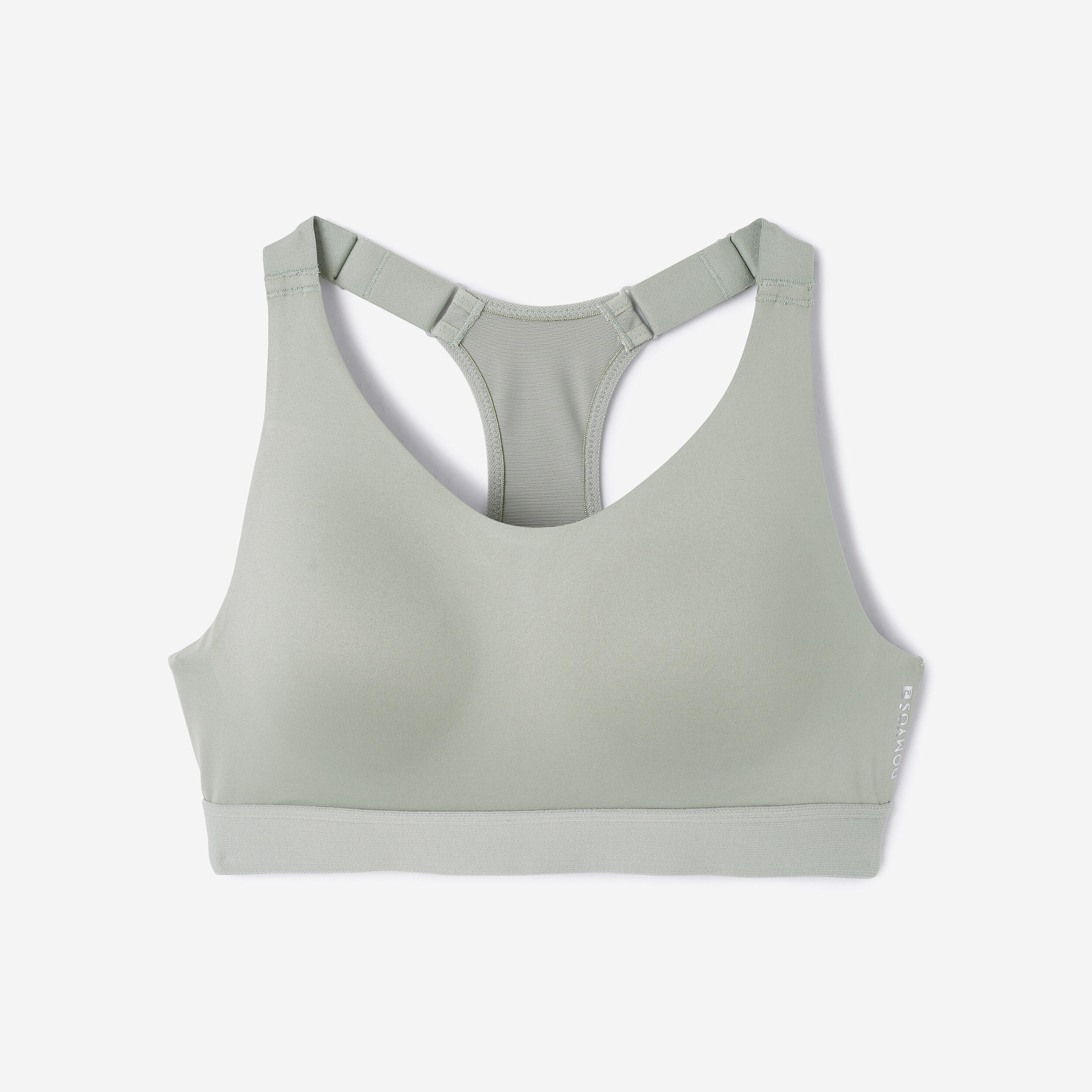 Sujetador deportivo sujeción alta espalda cruzada ajustable Mujer Domyos verde 6/7