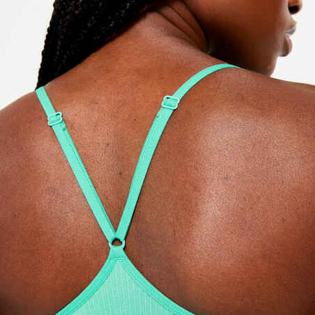 Women's Light Support Seamless Ribbed Sports Bra - Mint Green