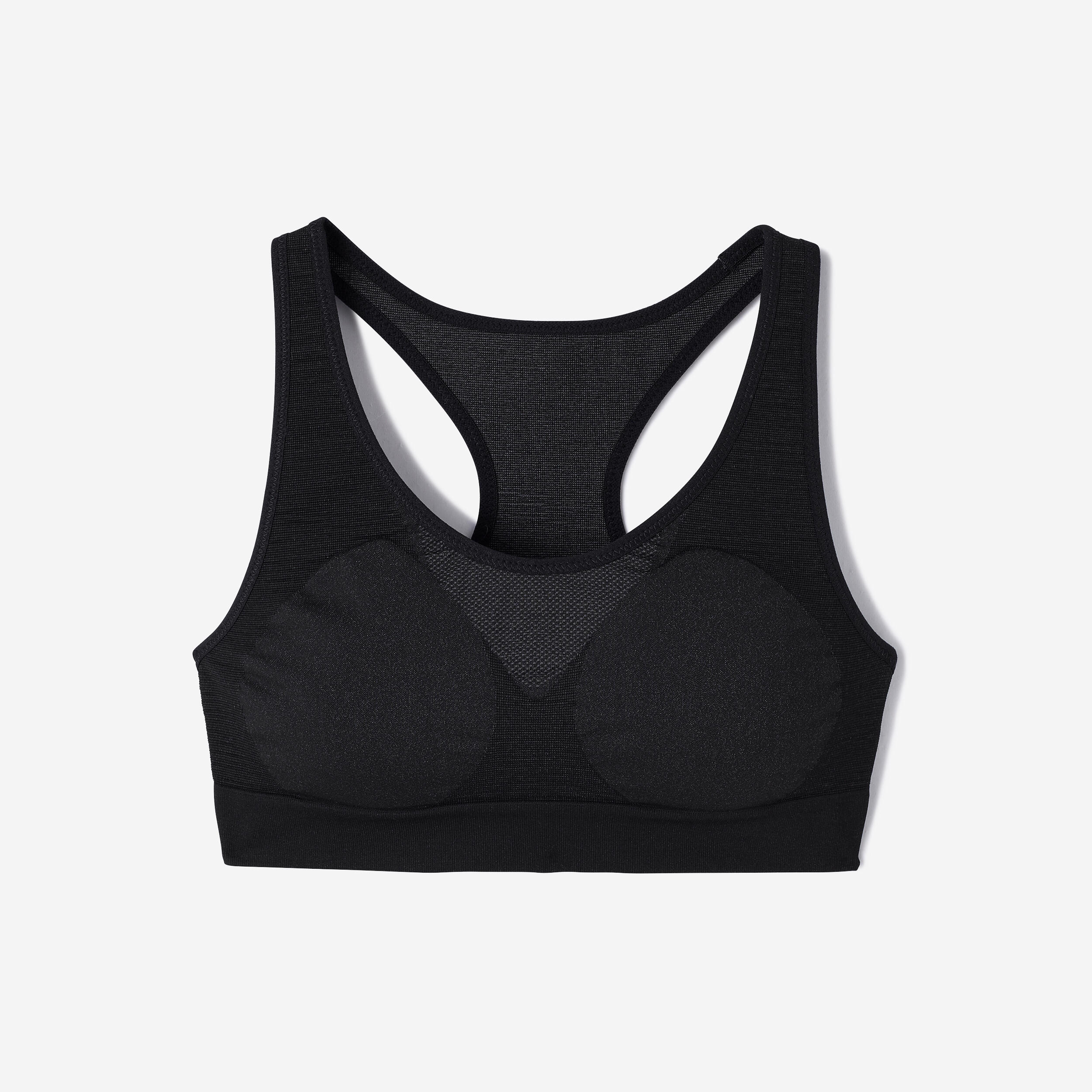 Sujetador deportivo sujeción media sin costuras Mujer Decathlon negro 5/11