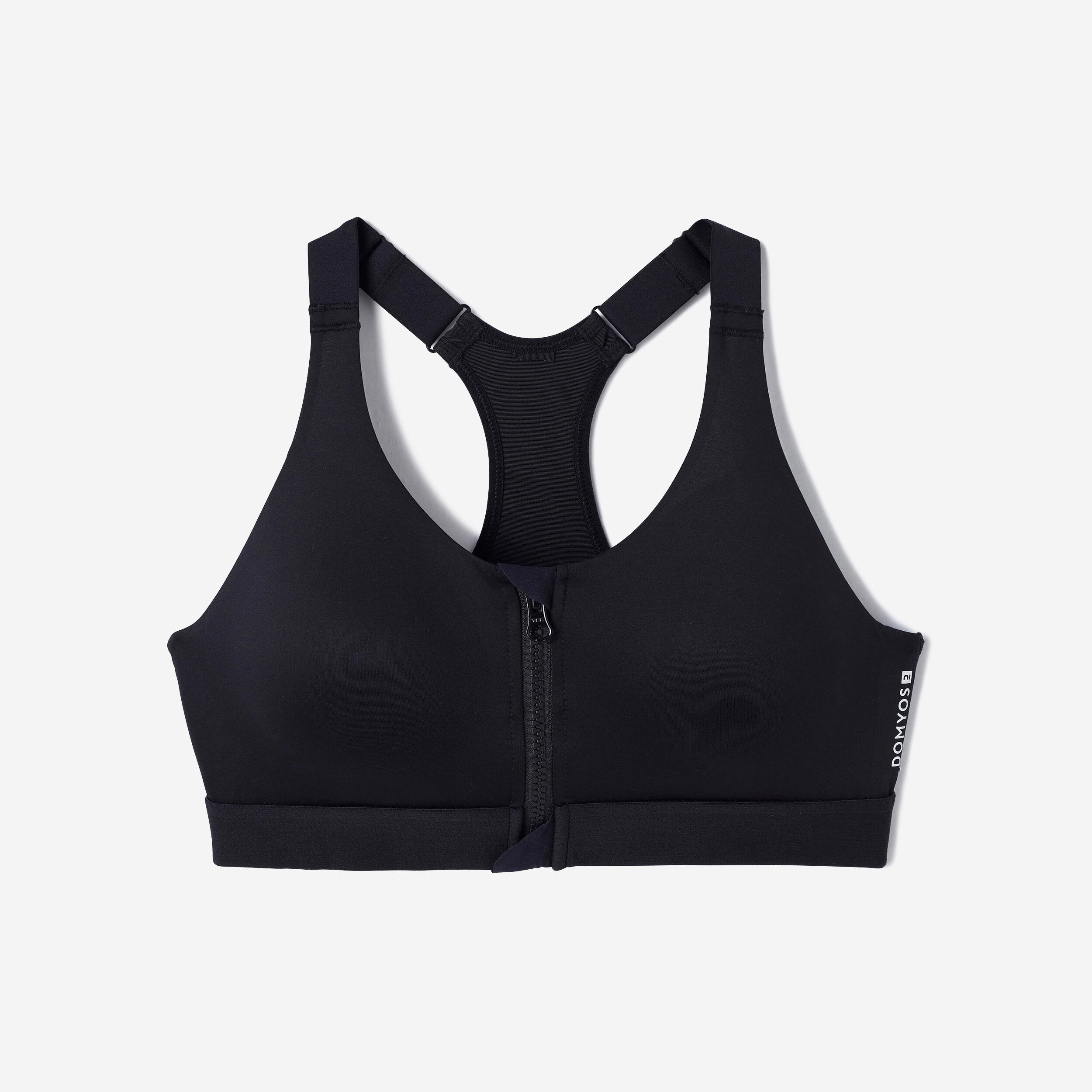Women's High Support Zip-Up Sports Bra with Cups – 920 - DOMYOS