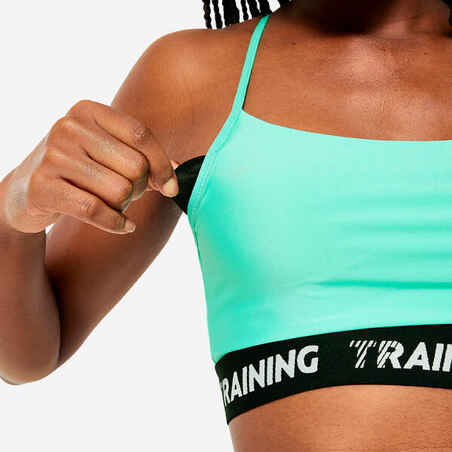 Women's Thin Crossover Strap Sports Bra - Mint Green