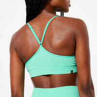 Women's Light Support Seamless Ribbed Sports Bra - Mint Green