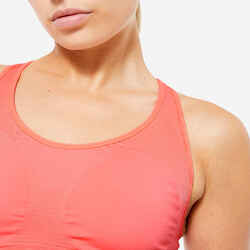 Women's Seamless, Muscle-Back, Moderate-Support Bra - Pink/Coral