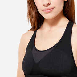 Women's Muscle Back Seamless Bra with Medium Support - Black