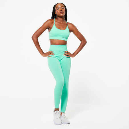 Women's Seamless Ribbed Sports Bra - Mint Green