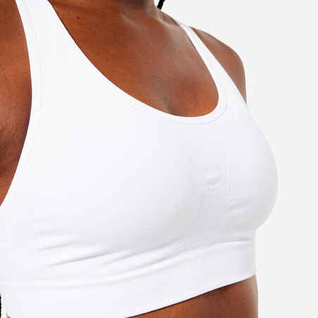 Women's Seamless, Muscle-Back, Moderate-Support Bra - White