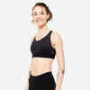 Women's High Support Adjustable Sports Bra with Cups - Black