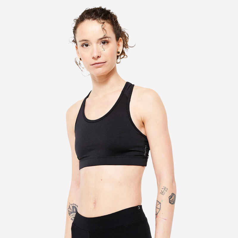 Women's Light Support Racer Back Sports Bra - Black