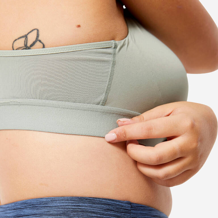 Women's High Support Adjustable Sports Bra with Cups - Sage Green
