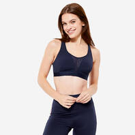 Buy Amante Blue Padded Non-wired Full Coverage High Impact Energize  Performance Sports Bra Online