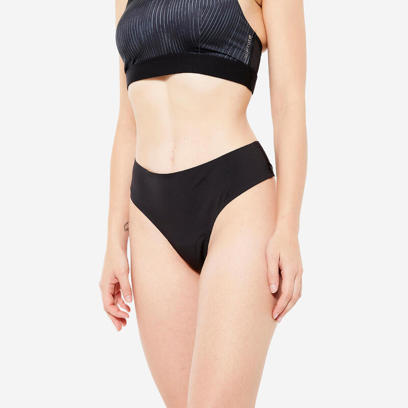 Funktionsunterhose Tanga Damen unsichtbar - schwarz