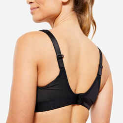 Women's High Support Bra with Crossed Straps - Black