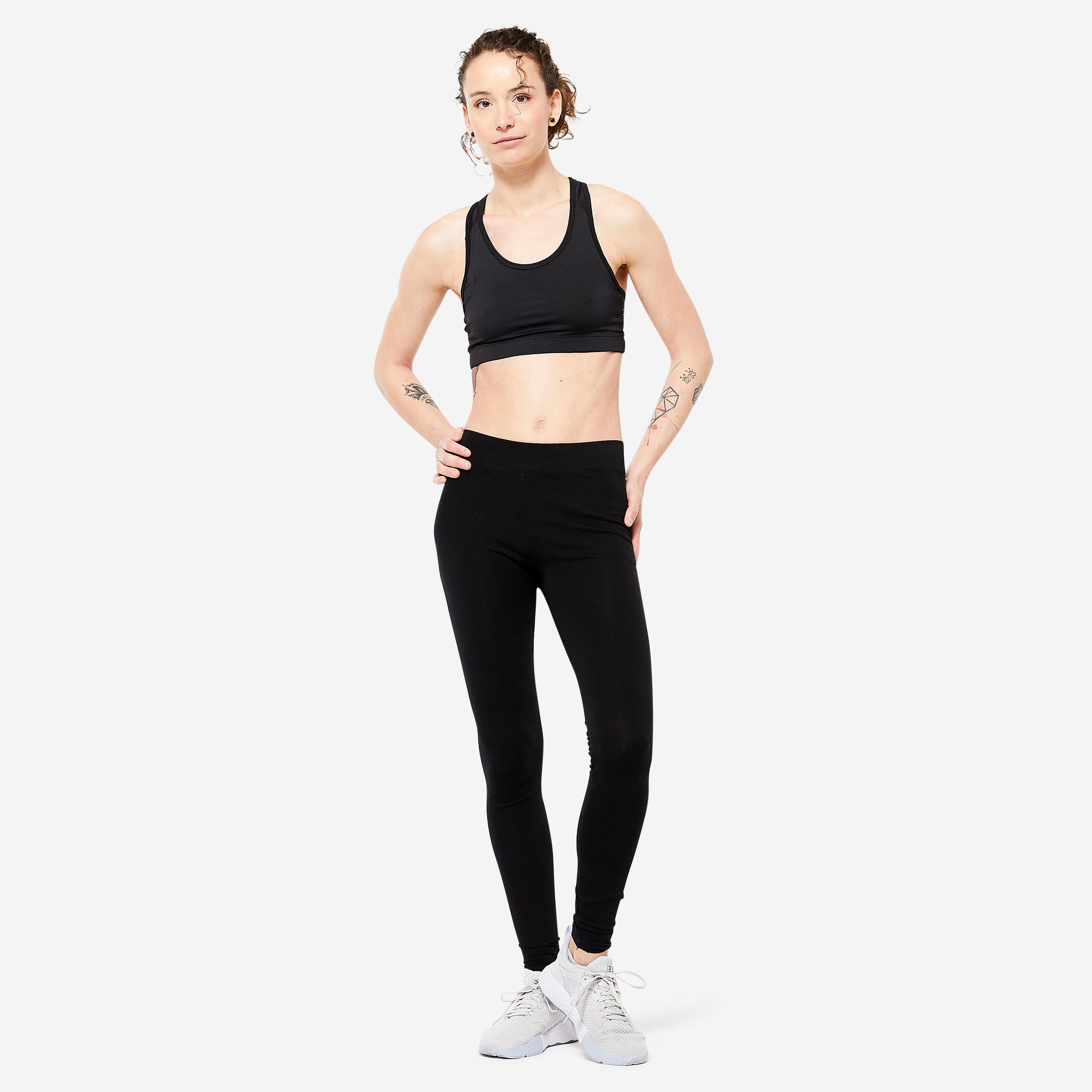 Women's Fitness Light Support Sports Bra - 100 Black - Black