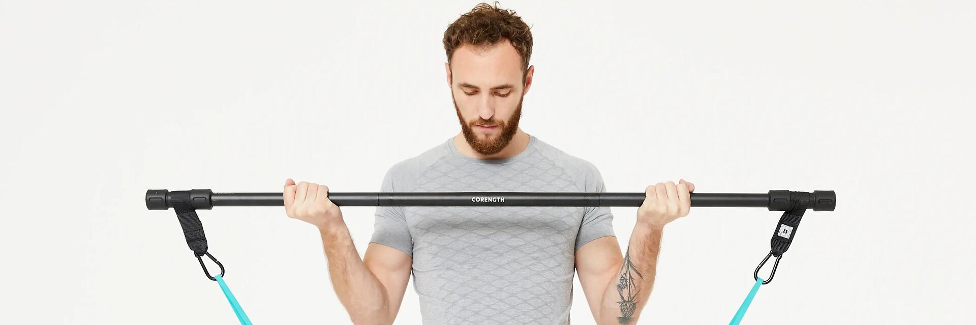 7 ejercicios con barra de musculación portátil o barra de pilates