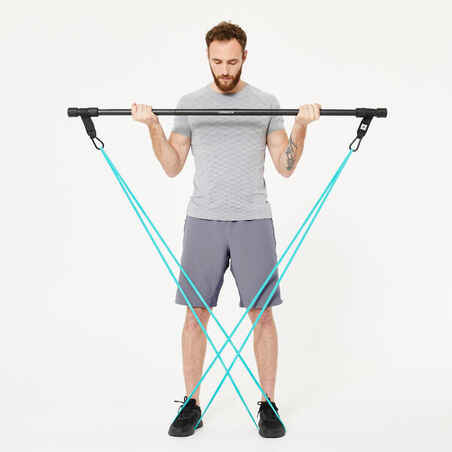 Strength Training Bar with Two 15 kg Bands