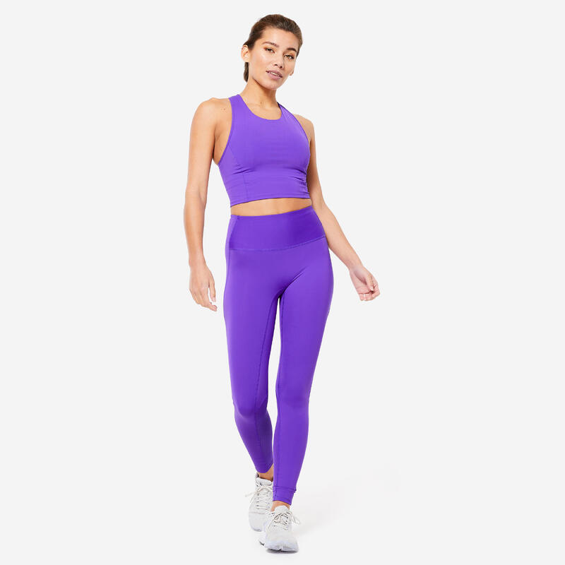 Crop top brassière maintien medium Femme - Violet