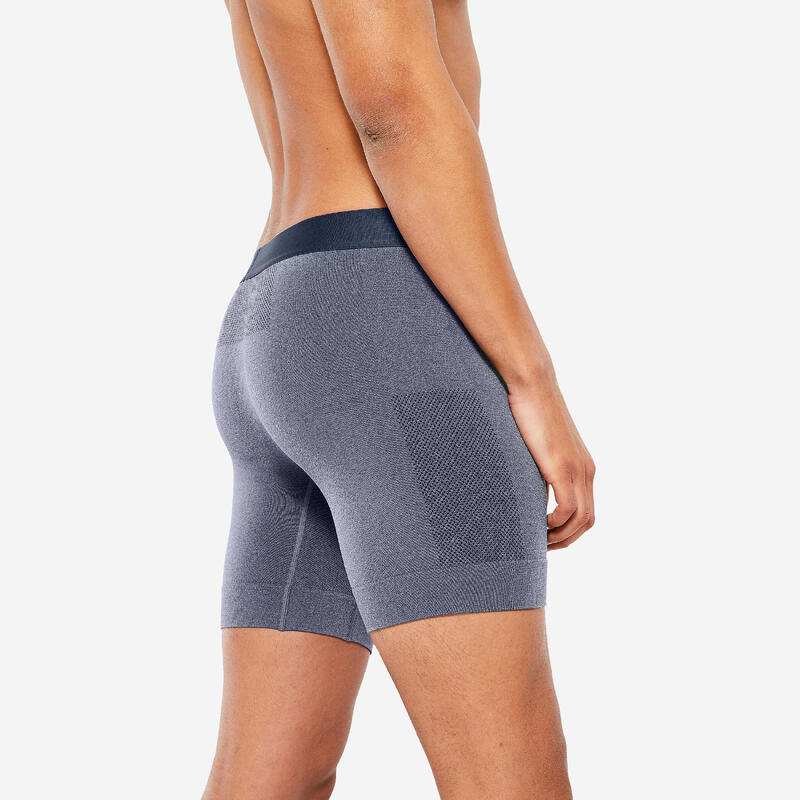 Boxer long homme sans couture- Gris Bleu