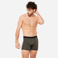 Men's Breathable Microfibre Boxers Tri-Pack - Dark Blue/Blue/Khaki