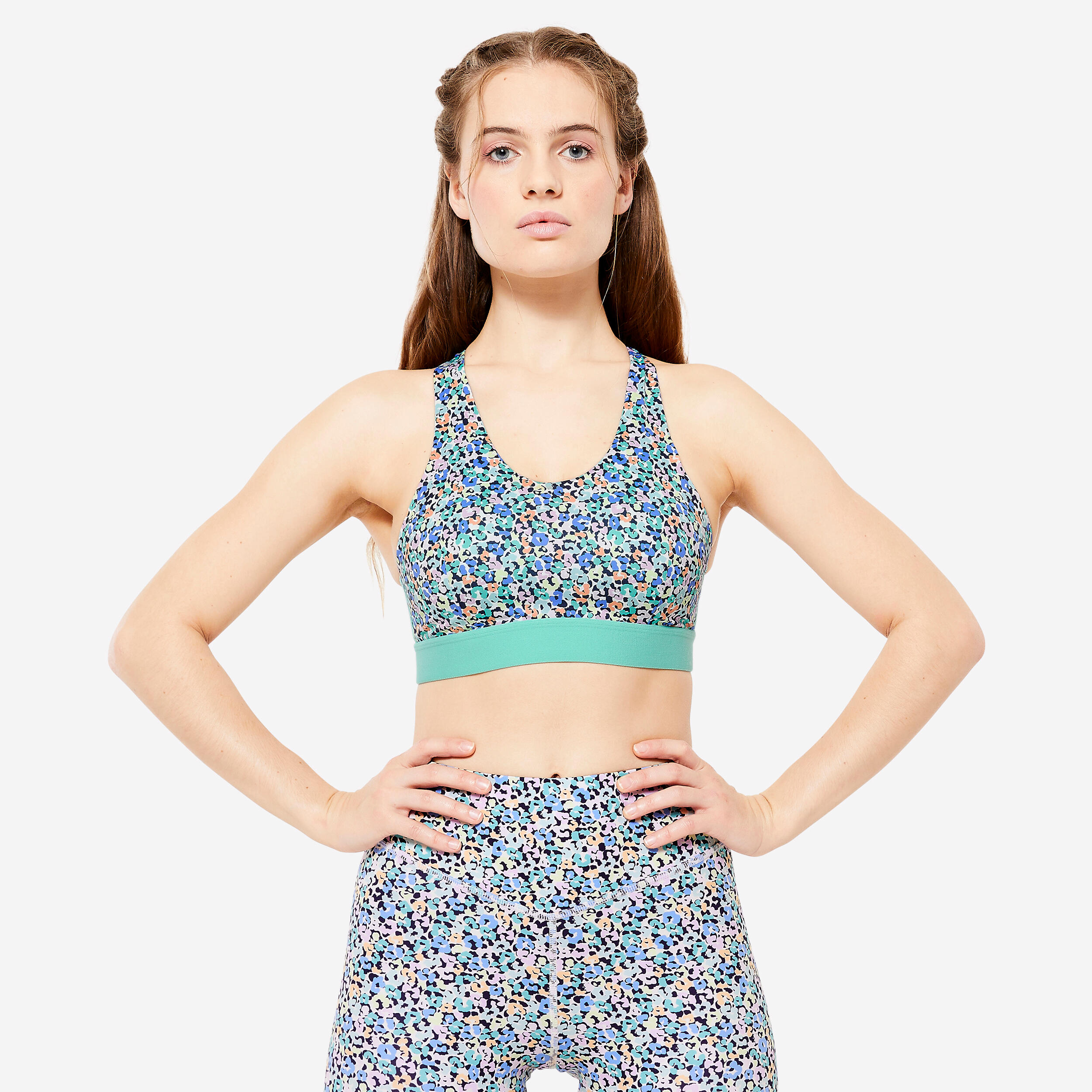 Women’s Medium Support Sports Bra - FBRA 500 Print