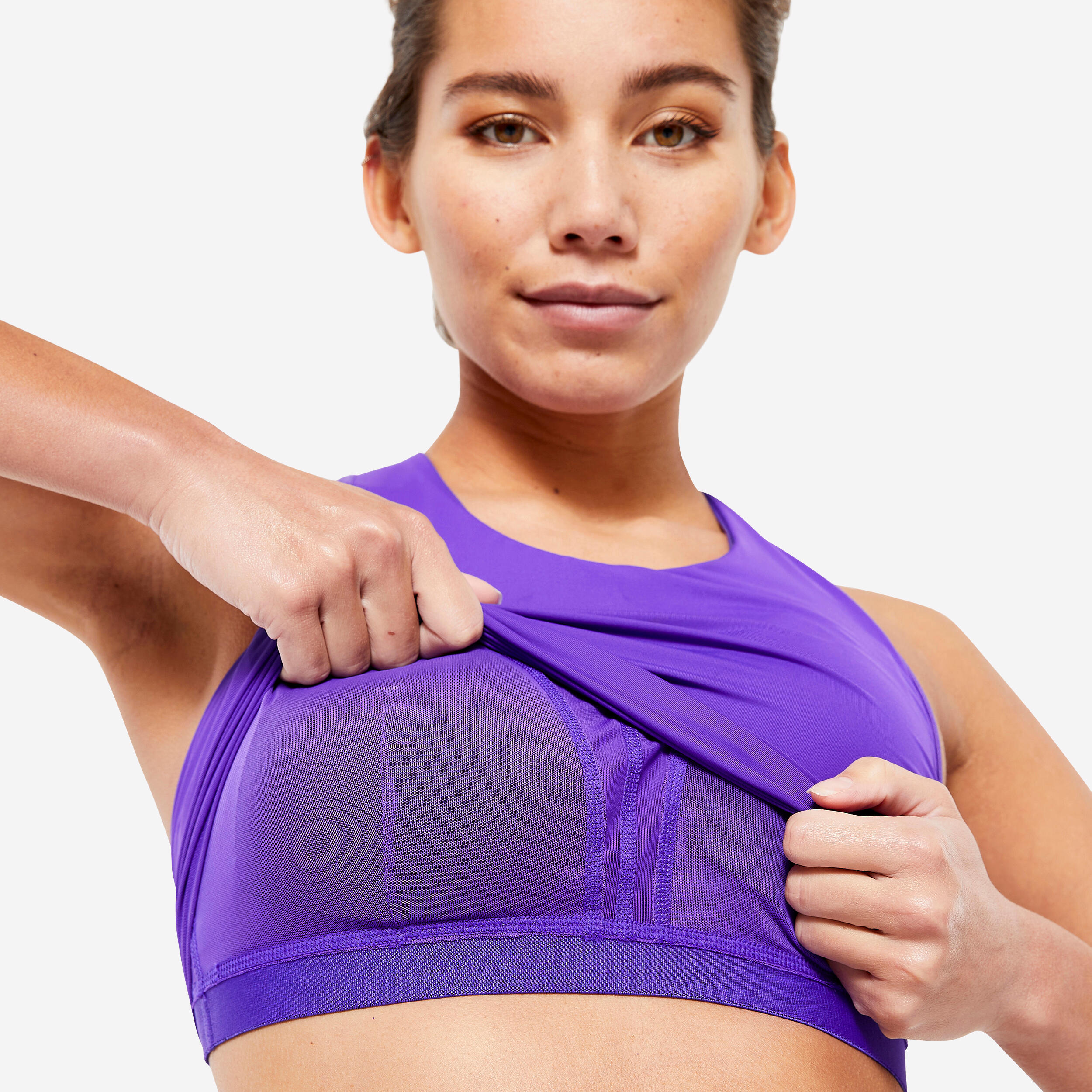 Women's Medium Support Crop Top - Purple 4/6