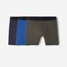 Men's Breathable Microfibre Boxers Tri-Pack - Dark Blue/Blue/Khaki