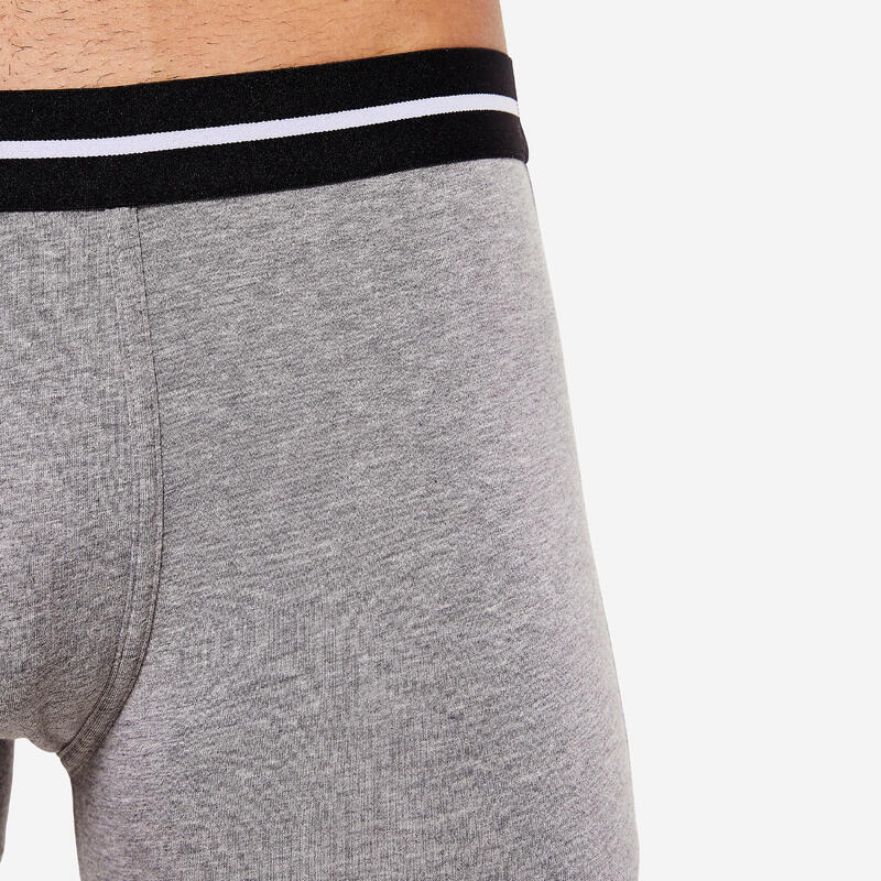 Boxer en coton Homme pack de 2 - gris / rouge