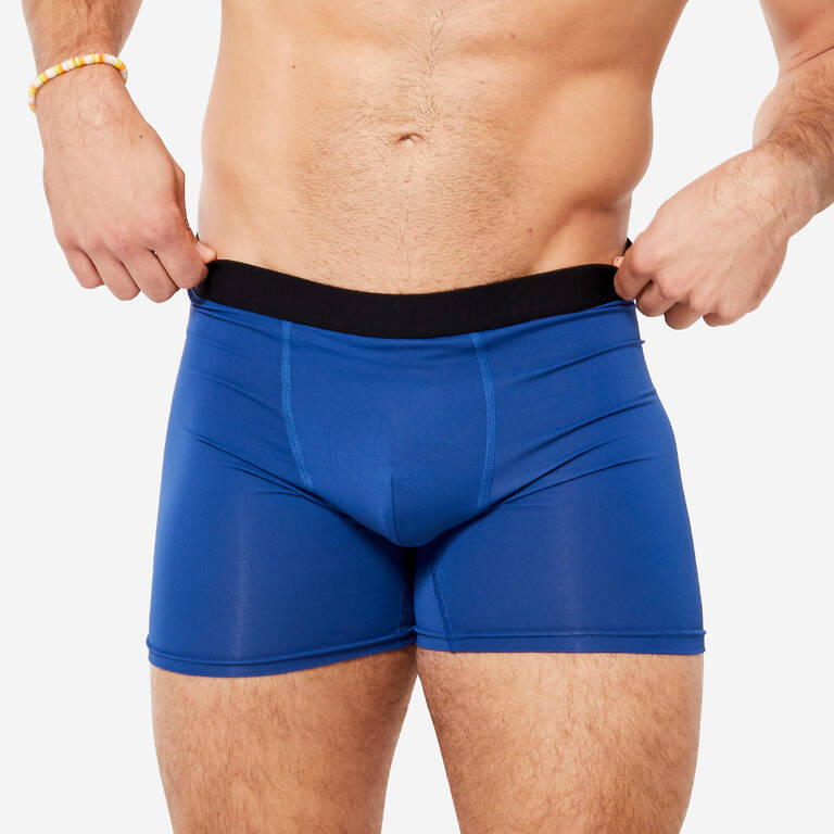 Men's Breathable Microfibre Boxers Tri-Pack - Dark Blue/Blue/Khaki