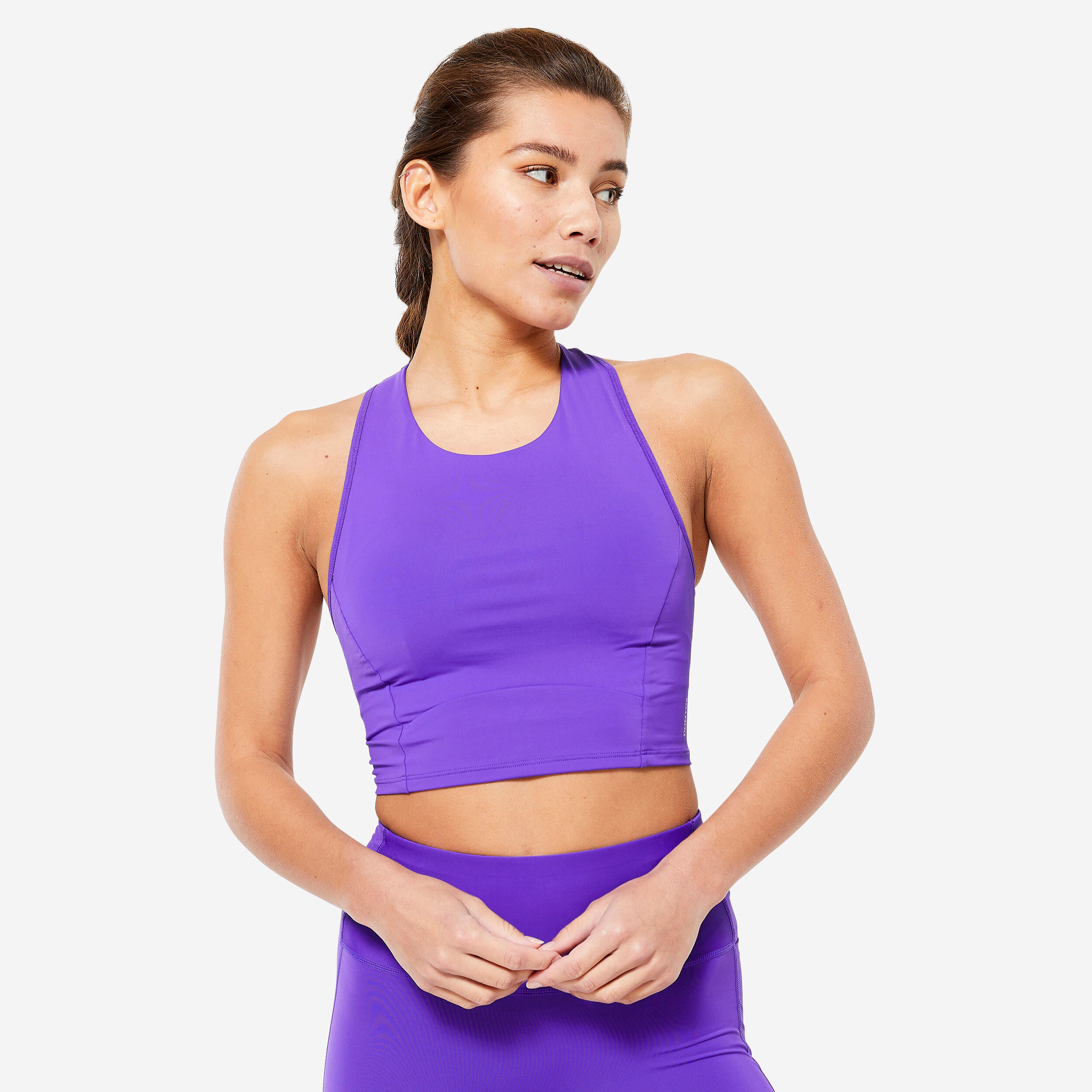 Women's Medium Support Crop Top - Purple 1/6