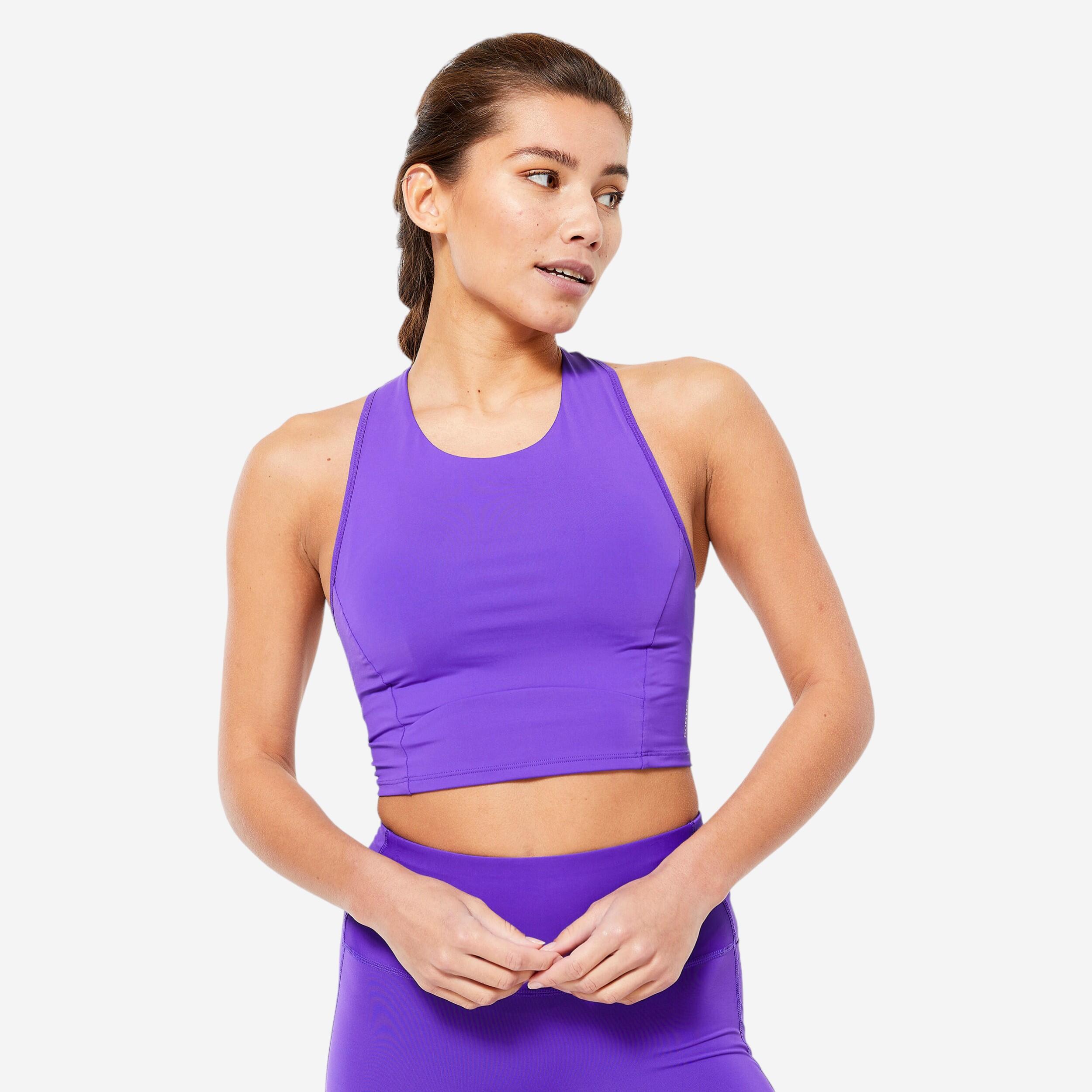 Crop top donna a sostegno medio - Viola