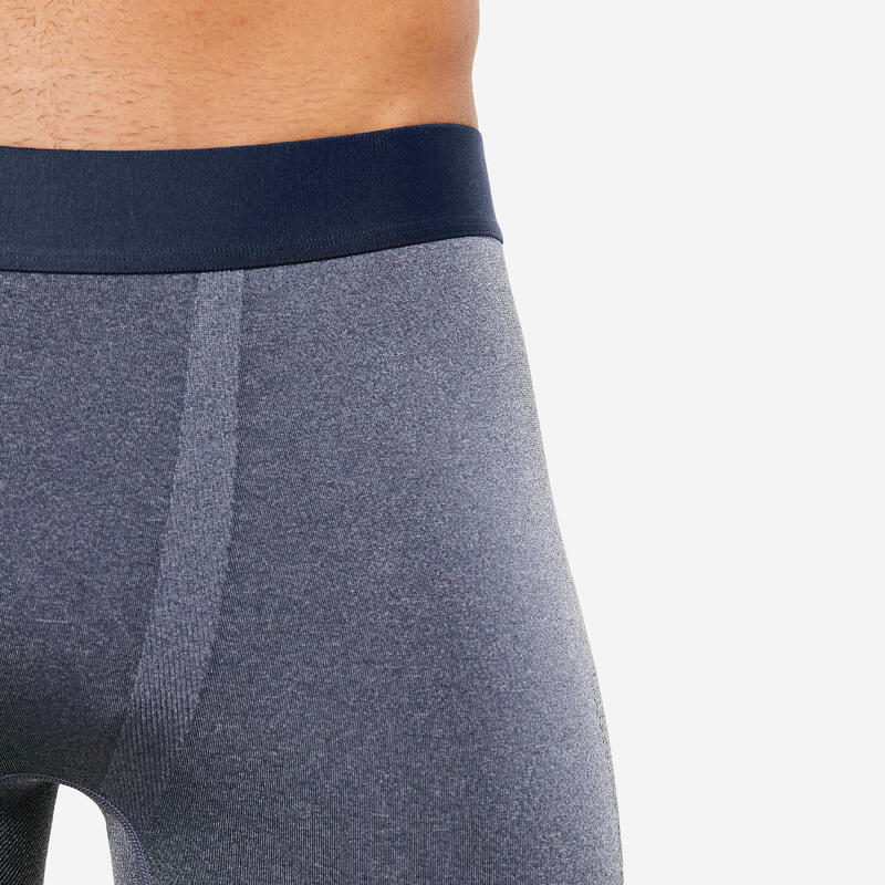 Men's long seamless boxer Dark blue KALENJI Decathlon