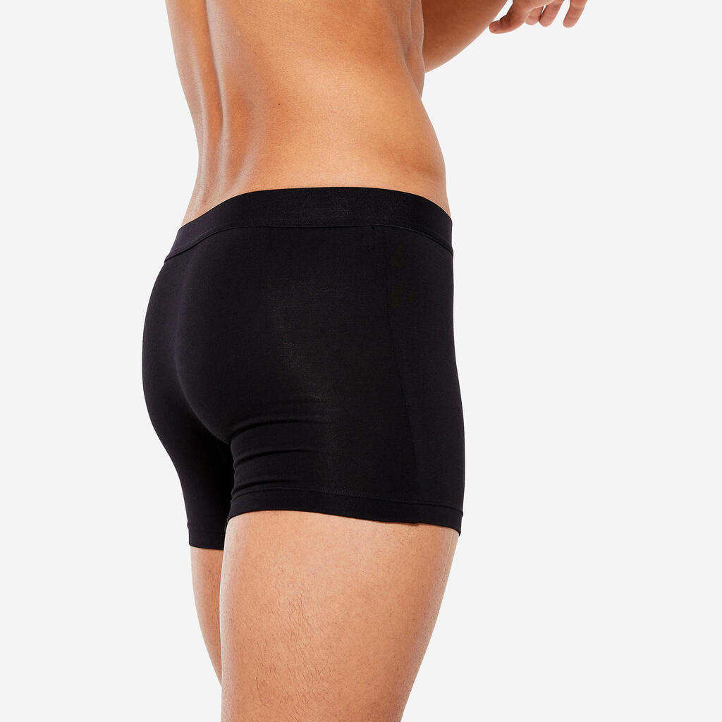 Men's Cotton Boxers Tri-Pack - Black/Grey/Blue