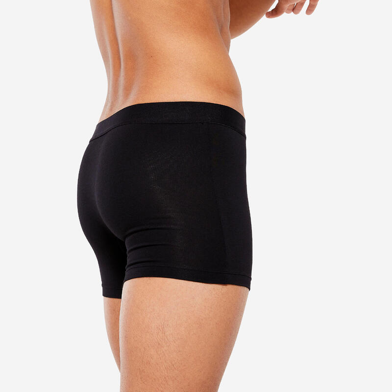 Lot de 3 boxers en coton Homme - Noir/Gris/Bleu