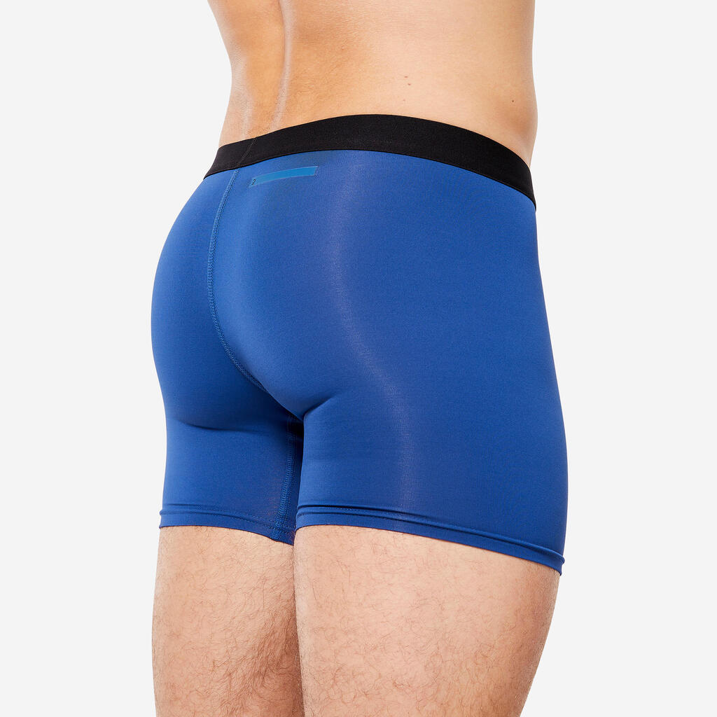 Men's Breathable Microfibre Boxers Tri-Pack - Black/Blue/Red