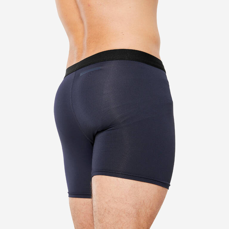 Men's Breathable Microfibre Boxers Tri-Pack - Dark Blue/Blue/Khaki