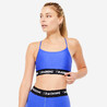 Women's Sports Bra with Thin Cross-Over Straps - Indigo Blue