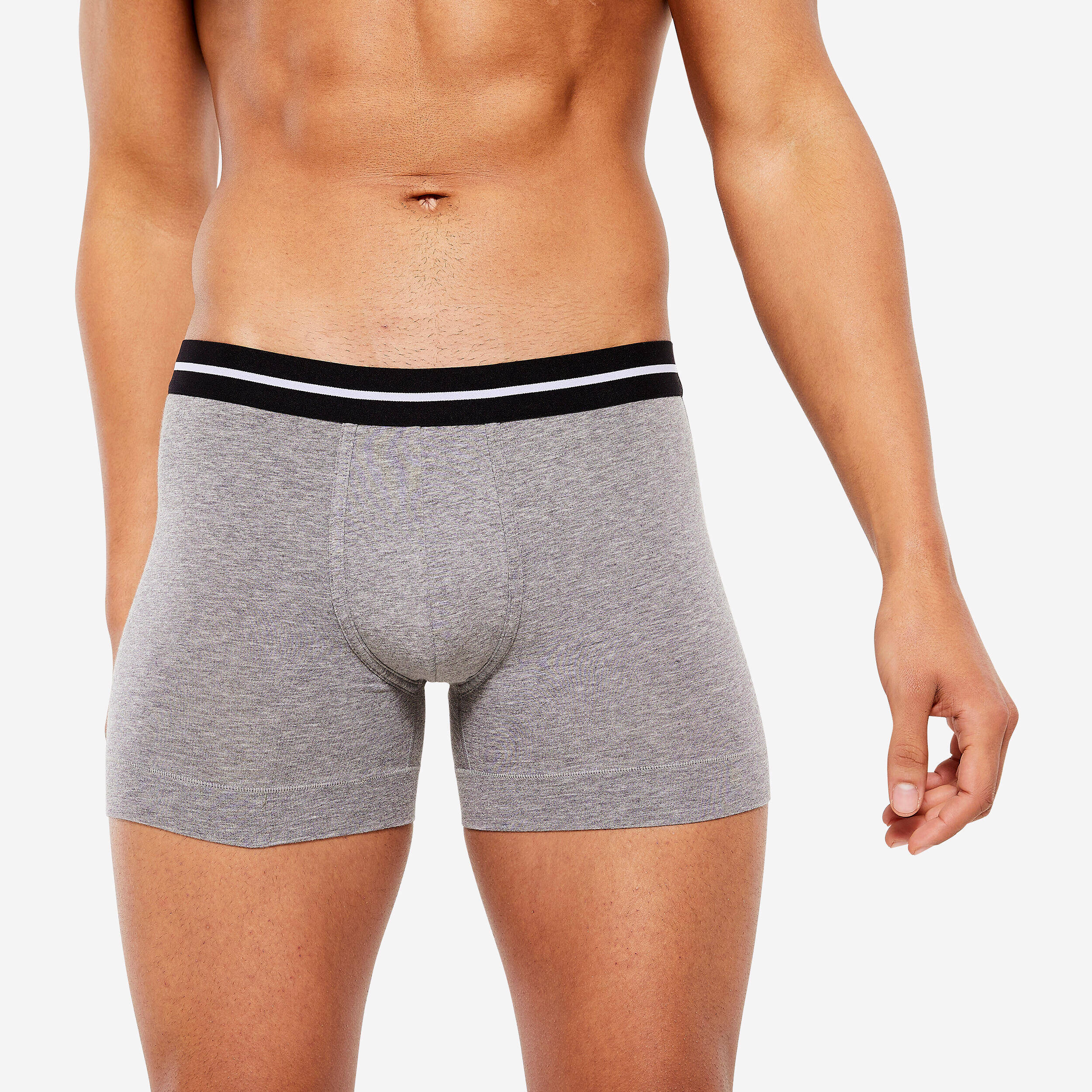 Men's Majority Cotton Boxers Twin-Pack - Grey/Red -  3