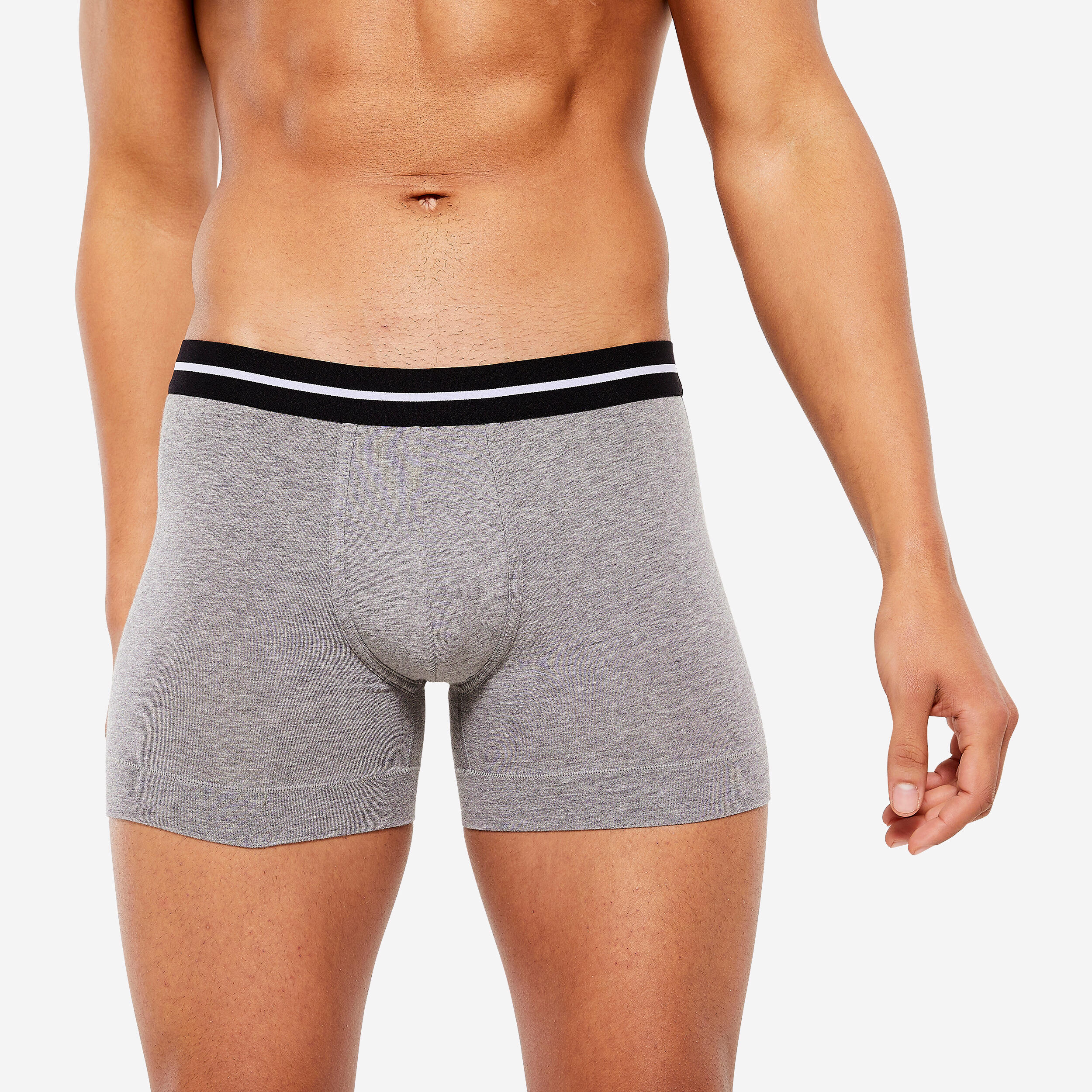 Men's Cotton Boxers Twin-Pack - Grey/Red 2/9