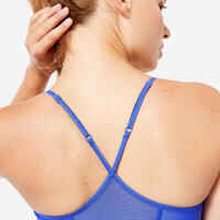 Women's Light Support Thin Crossover Strap Sports Bra - Indigo Blue