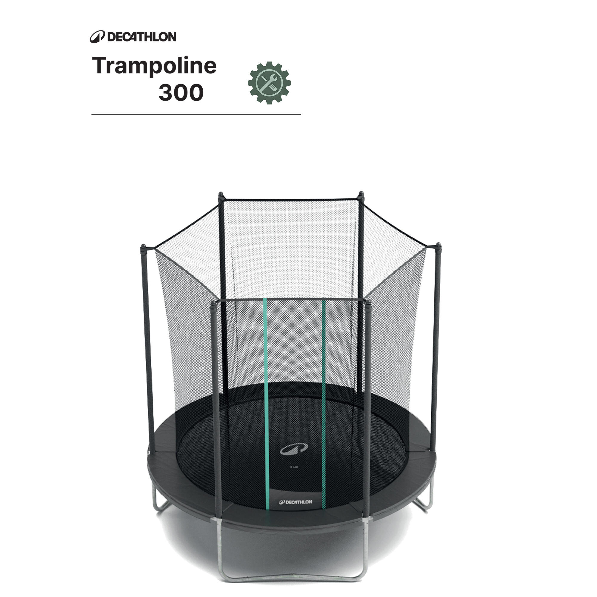 Trampolino elastico 420 con rete di protezione nero 24/42